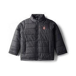 Pine Kids Woven Full Length Solid Padded Jacket - Navy Blue