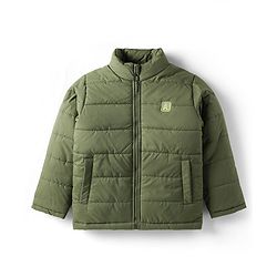 Pine Kids Woven Full Length Solid Padded Jacket - Navy Blue