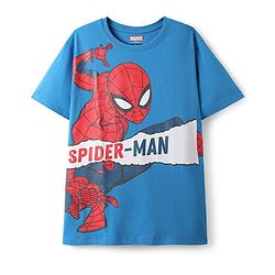 Pine Kids Marvel Single Jersey Knit Half Sleeves Night Suit with Spider Man Graphics - Blue