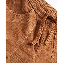 Pine Kids Corduroy Woven Full Length Solid Colour Trouser - Khaki