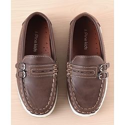 Pine Kids Slip On Formal Loafer Shoes - Brown