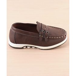 Pine Kids Slip On Formal Loafer Shoes - Brown