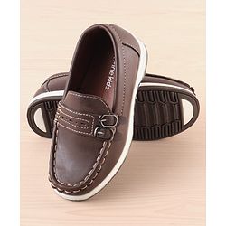 Pine Kids Slip On Formal Loafer Shoes - Brown