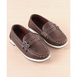 Pine Kids Slip On Formal Loafer Shoes - Brown