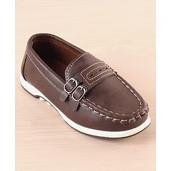 Pine Kids Slip On Formal Loafer Shoes - Brown