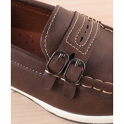 Pine Kids Slip On Formal Loafer Shoes - Brown