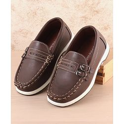 Pine Kids Slip On Formal Loafer Shoes - Brown