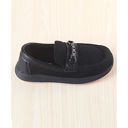 Pine Kids Slip On Loafers With Applique - Black