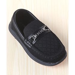 Pine Kids Slip On Loafers With Applique - Black
