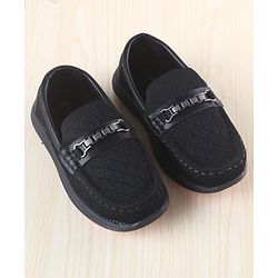 Pine Kids Slip On Loafers With Applique - Black