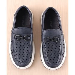 Pine Kids Slip On Solid Coloured Loafers - Navy Blue
