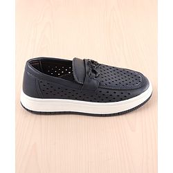 Pine Kids Slip On Solid Coloured Loafers - Navy Blue