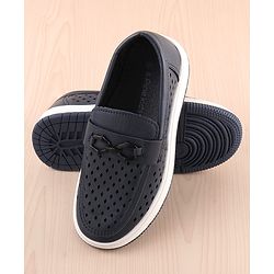 Pine Kids Slip On Solid Coloured Loafers - Navy Blue