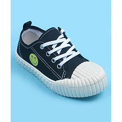 Pine Kids Casual Shoes With Zipper & Lace Up Closure - Black