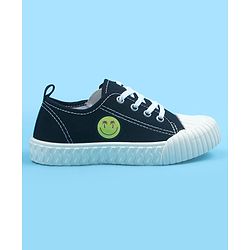 Pine Kids Casual Shoes With Zipper & Lace Up Closure - Black