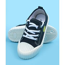 Pine Kids Casual Shoes With Zipper & Lace Up Closure - Black