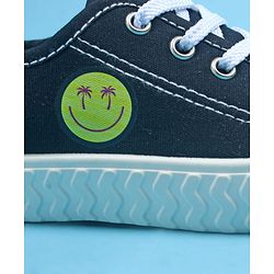 Pine Kids Casual Shoes With Zipper & Lace Up Closure - Black