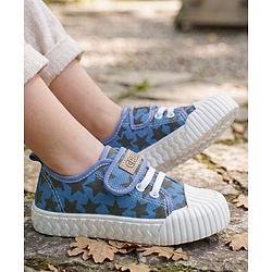 Pine Kids Velcro Closure Casual Shoes with Star Print - Beige