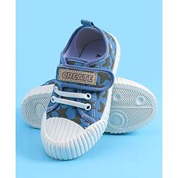 Pine Kids Velcro Closure Casual Shoes with Star Print - Beige