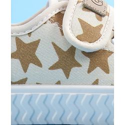 Pine Kids Velcro Closure Casual Shoes With Star Print - Beige