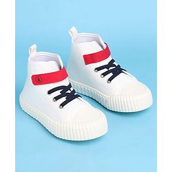 Pine Kids Solid Casual Shoes with Velcro Closure - White