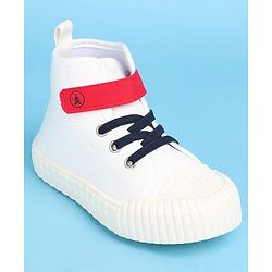 Pine Kids Solid Casual Shoes with Velcro Closure - White
