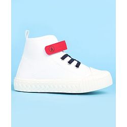 Pine Kids Solid Casual Shoes with Velcro Closure - White