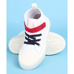 Pine Kids Solid Casual Shoes with Velcro Closure - White