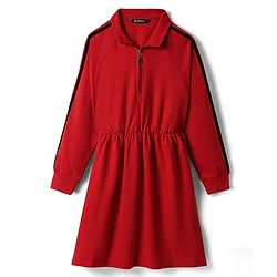 Pine Kids Cotton Knit Full Raglan Sleeves Solid Colour Winter Dress - Maroon