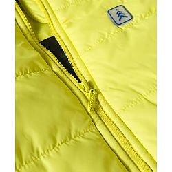 Pine Kids Woven Sleeveless Solid Color Padded Hooded Jacket - Lemon