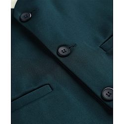 Pine Kids Knit Full Sleeves Solid 3 Piece Party Suit With Bow - Dark Green