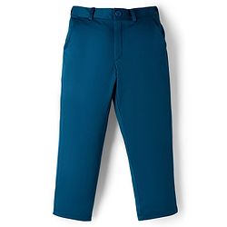 Pine Kids Knit Full Sleeves Solid 3 Piece Party Suit With Bow - Teal Blue