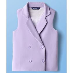 Pine Kids Knit Sleeveless Solid Colour 3 Piece Party Suit - Purple