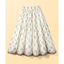 Pine Kids Woven Sleeveless Choli Lehenga Set with Dupatta Floral Glitter Print & Embroidery - Pink