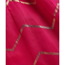 Pine Kids Woven Half Sleeves Choli Lehenga Set with Dupatta Floral Glitter Print & Lace Detailing - Pink