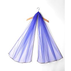 Pine Kids Woven Half Puffed Sleeves Choli Lehenga Set with Dupatta Motif Glitter Print & Lace Detailing - Royal Blue