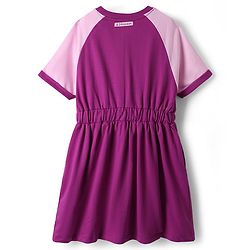Pine Kids Cotton Knit Half Raglan Sleeves Winter Frock With Text Print - Purple