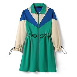 Pine Kids Cotton Knit Full Sleeves Winter Frocks With Cut & Sew Design - Green