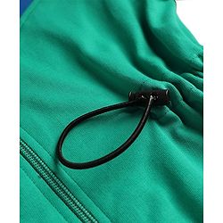Pine Kids Cotton Knit Full Sleeves Winter Frocks With Cut & Sew Design - Green