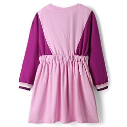 Pine Kids Cotton Knit Full Sleeves Color Black Winter Frock with State College California Text Print - Pink & Maroon