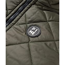 Pine Kids Woven Full Sleeves Solid Quilted Jacket - Olive Green