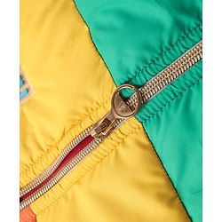 Pine Kids Woven Full Sleeves Colour Block Padded Hooded Jacket With Rainbow Patch Detailing - Multi Colour