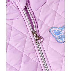 Pine Kids Woven Full Sleeves Padded Jacket with Butterfly Patch Detailing - Purple