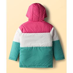 Pine Kids Woven Full Sleeves Padded Hooded Jacket with Color Block - Multicolor