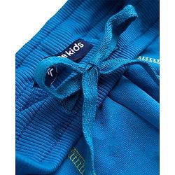 Pine Kids Knit Full Length Lounge Pant With Text Print - Blue