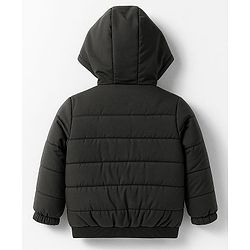 Pine Kids Woven Full Sleeves Hooded Solid Padded Jacket - Olive Green