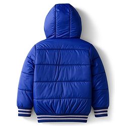 Pine Kids Woven Full Sleeves Hoodie With Lining & Pockets - Blue