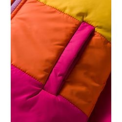 Pine Kids Woven Full Sleeves Hooded Padded Winter Jacket with Color Block Design - Multicolor
