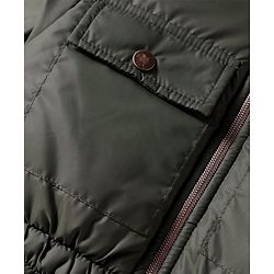 Pine Kids Woven Full Sleeves Solid Hooded Padded Jacket - Olive Green