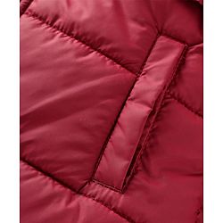 Pine Kids Woven Full Sleeves Solid Coloured Padded Hooded Jacket With Belt - Maroon
